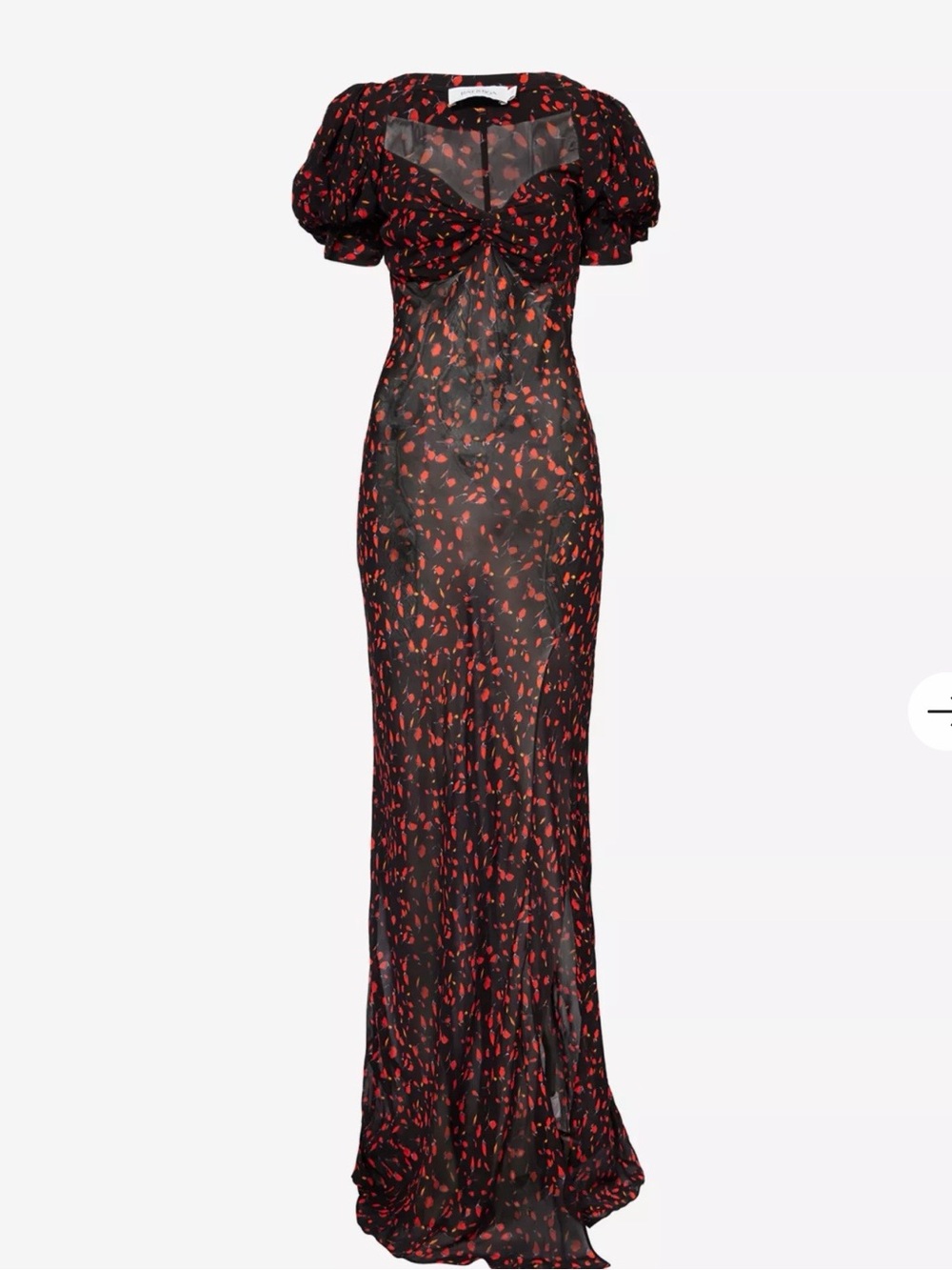 Rat & Boa Black Maxi Dress with Red Floral Print